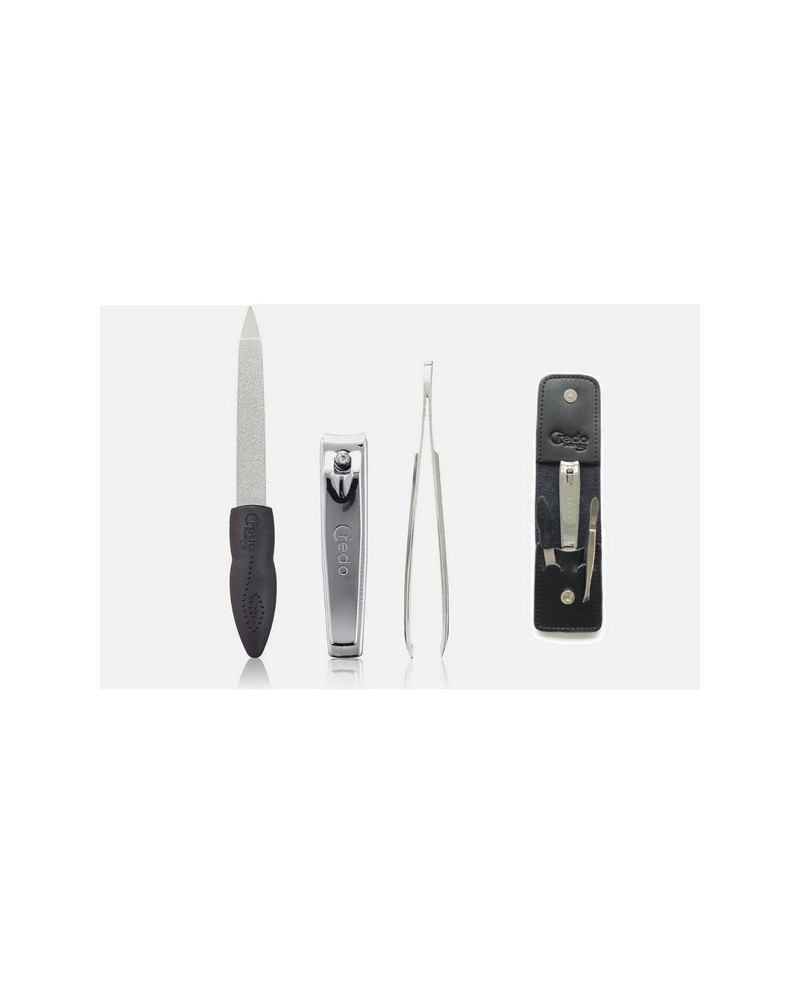 CREDO-SET MANICURE TRAVEL 3 PZ  ASTUCCIO IN PELLE