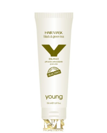 YOUNG HAIR MASK ORGANICO BALANCE BLACK & GREEN TEA 150 ML