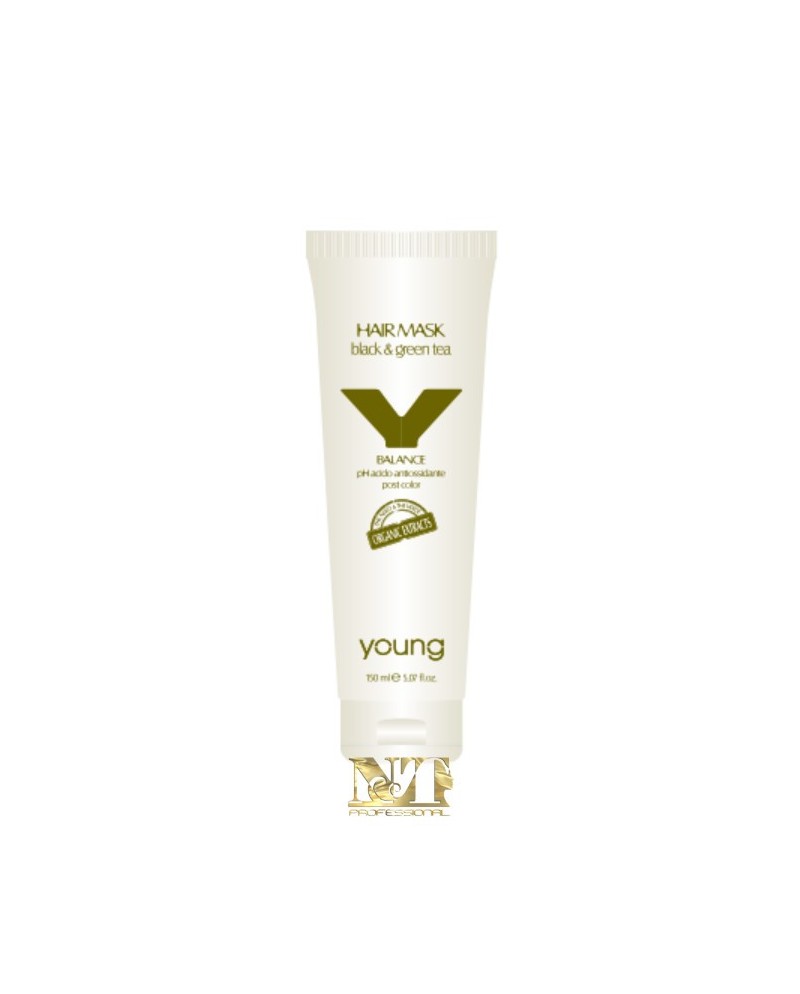 YOUNG HAIR MASK ORGANICO BALANCE BLACK & GREEN TEA 150 ML
