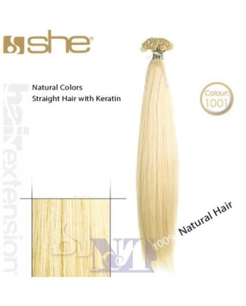 SHE EXTENSION C/CHERATINA LISCIO CM 55/60 COL.1001 CONF 10 PZ