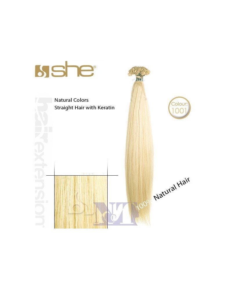 SHE EXTENSION C/CHERATINA LISCIO CM 55/60 COL.1001 CONF 10 PZ