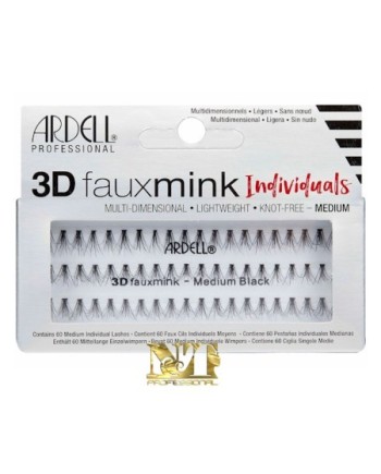 ARDELL CIGLIA INDIVIDUAL FAUX MINK 3D MEDIUM BLACK