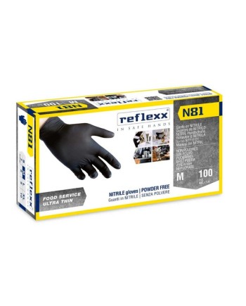 REEFLEX GUANTI NITRILE N81 100 PZ NERO MIS. XL