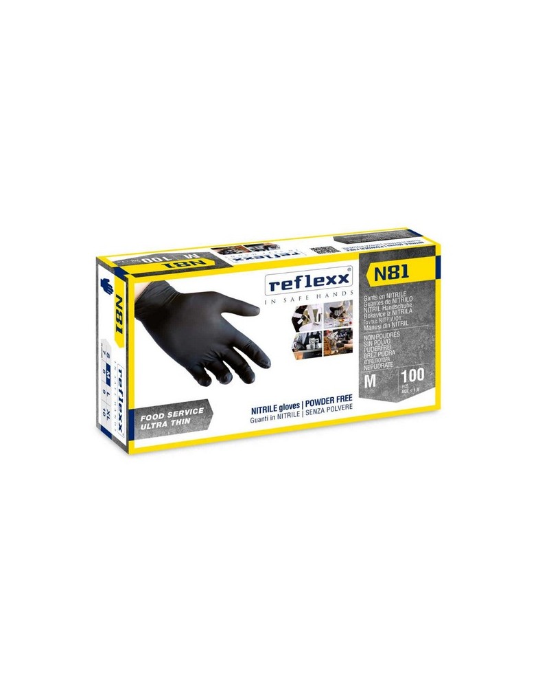 REEFLEX GUANTI NITRILE N81 100 PZ NERO MIS. XL