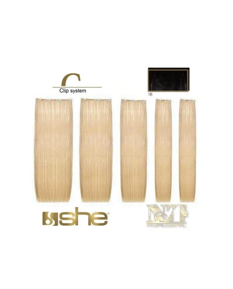 SHE EASY LONG HAIR SET 5 PZ LISCE COL 1B  CM 50/55 GR 75