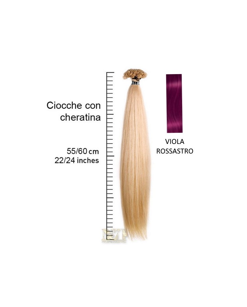 SHE EXTENSION C/CHERATINA LISCIO CM 55/60 COL.VIOLAROSSASTRO  CONF 10 PZ