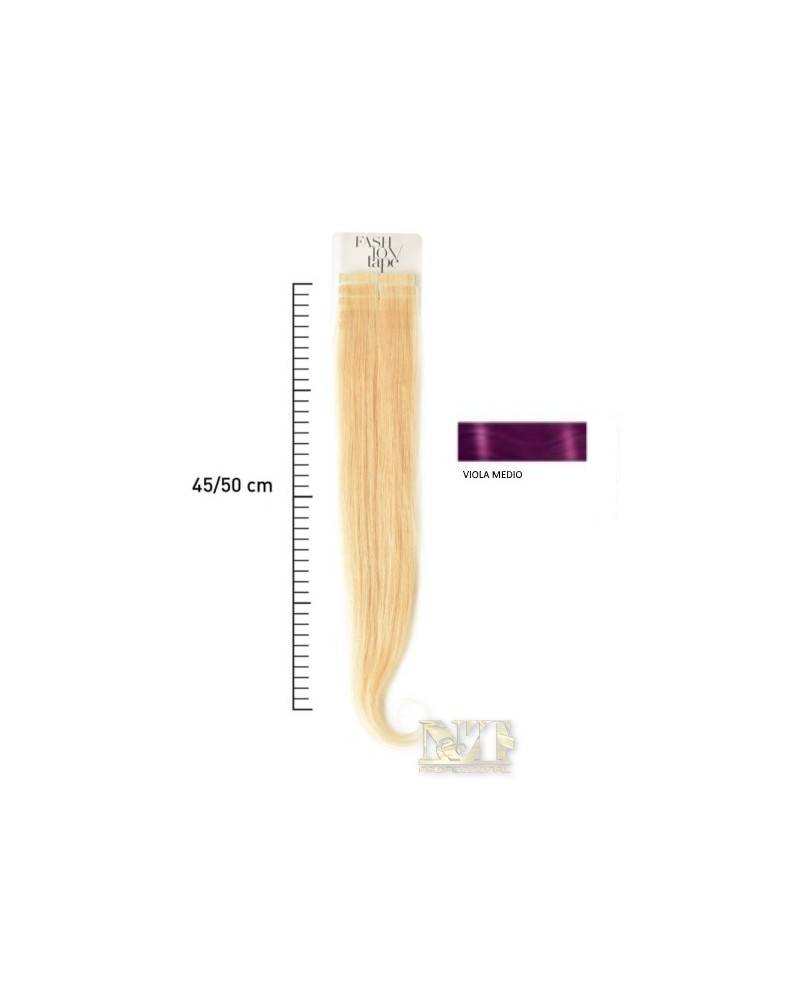 SHE EXTENSION FASHION TAPE BASIC A FREDDO 45/50 COLORE VIOLA MEDIO (CONF 10PZ)