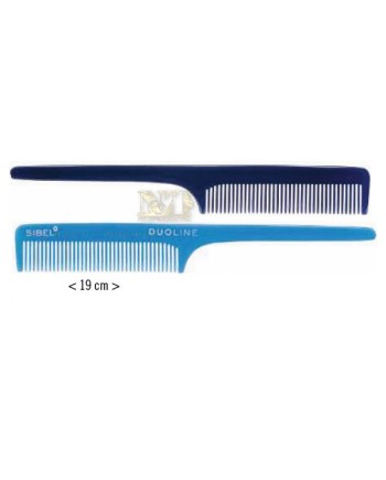 SIBEL PETTINE DUOLINE CELLULOSE ACETATE COMB. CELESTE/BLU A CODA
