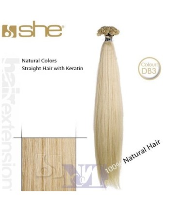 SHE EXTENSION C/CHERATINA LISCIO CM 55/60 COL.DB3 CONF 10 PZ