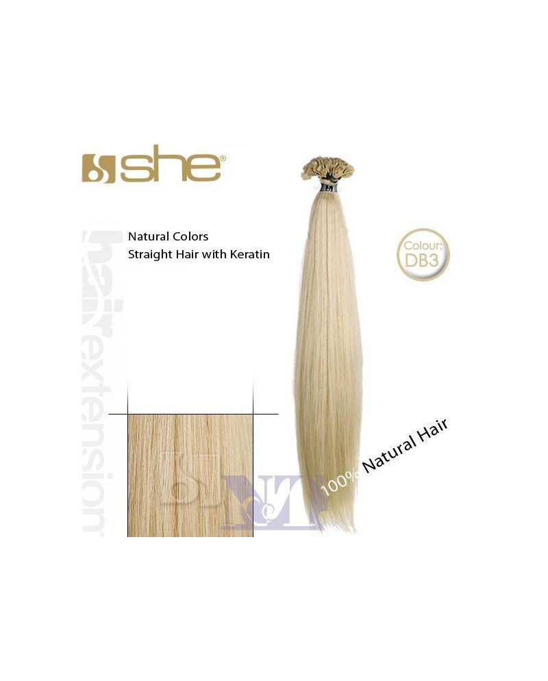 SHE EXTENSION C/CHERATINA LISCIO CM 55/60 COL.DB3 CONF 10 PZ