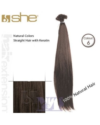 SHE EXTENSION C/CHERATINA LISCIO CM 55/60 COL.6 CONF 10 PZ