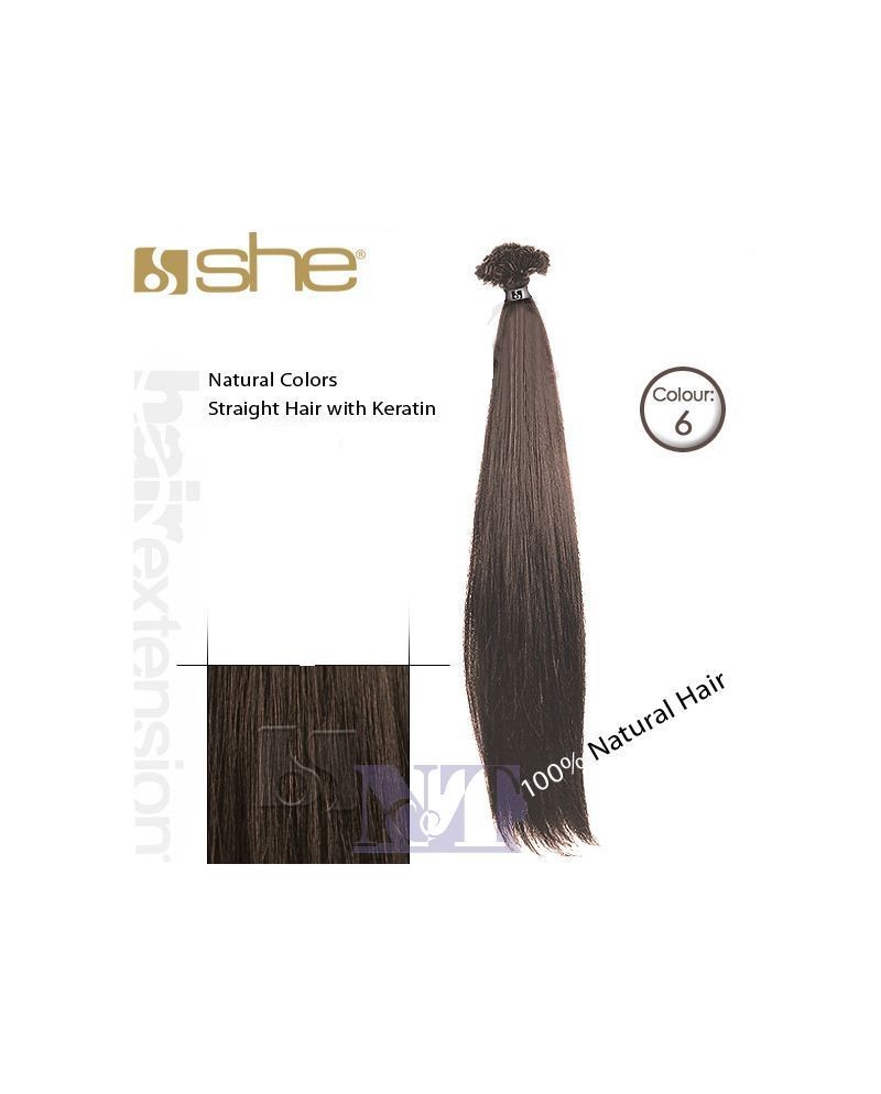 SHE EXTENSION C/CHERATINA LISCIO CM 55/60 COL.6 CONF 10 PZ