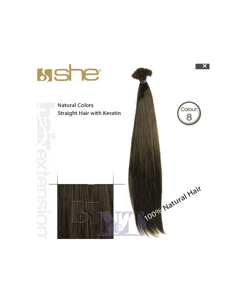 SHE EXTENSION C/CHERATINA LISCIO CM 55/60 COL.8 CONF 10 PZ
