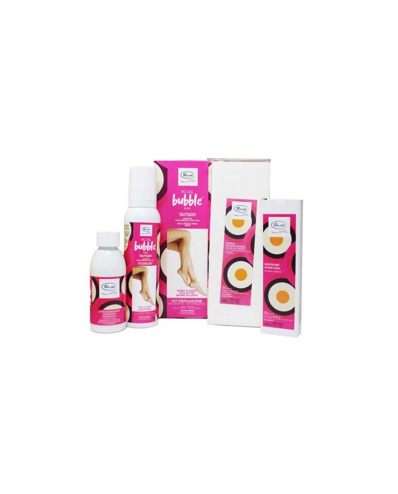 RO.IAL KIT DEPILAZIONE BUBBLE WAX BURRO DI KARITE' PELLI NORMALI